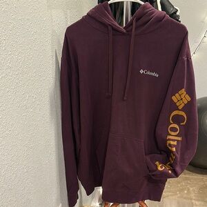 Columbia Purple Sweater with Hood and Sleeve Logo